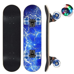 Skateboards with Colorful Flashing Wheels-31 x 8 Inch