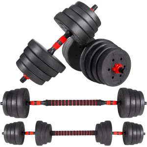 2-in-1 Adjustable Dumbbell and Barbell Set