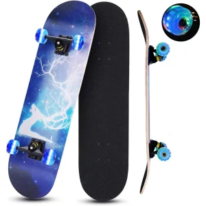 Skateboard with Colorful Flashing Wheels