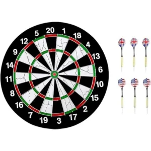 Flocking Dartboard with 6 Darts