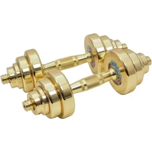 Adjustable Golden Dumbbell Gym Fitness Equipment
