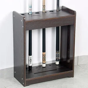 Wooden Pool Cue Holder Floor Stand with 6 Holes